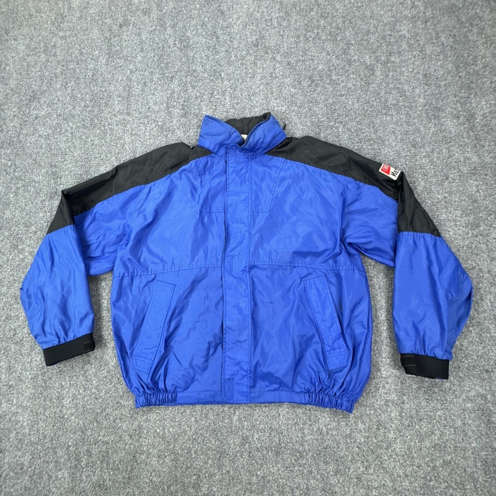 Vintage Marlboro Unlimited Jacket Mens L Blue Hooded Windbreaker Nylon 90s